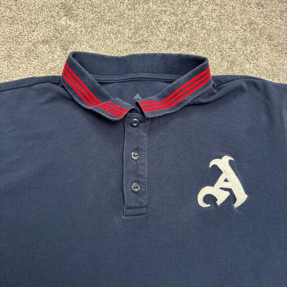 Adidas Arnesal FC 22/23 Travel Polo Shirt Mens XL Navy Blue Cotton Casual Active - Picture 14 of 16